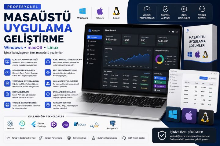 Windows, macOS ve Linux için Masaüstü Uygulama Geliştirme