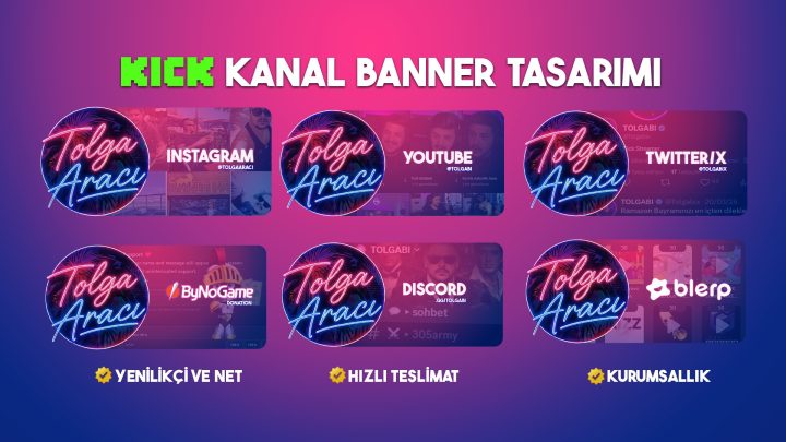 Kick Kanalı İçin Özel Banner Tasarım Paketi