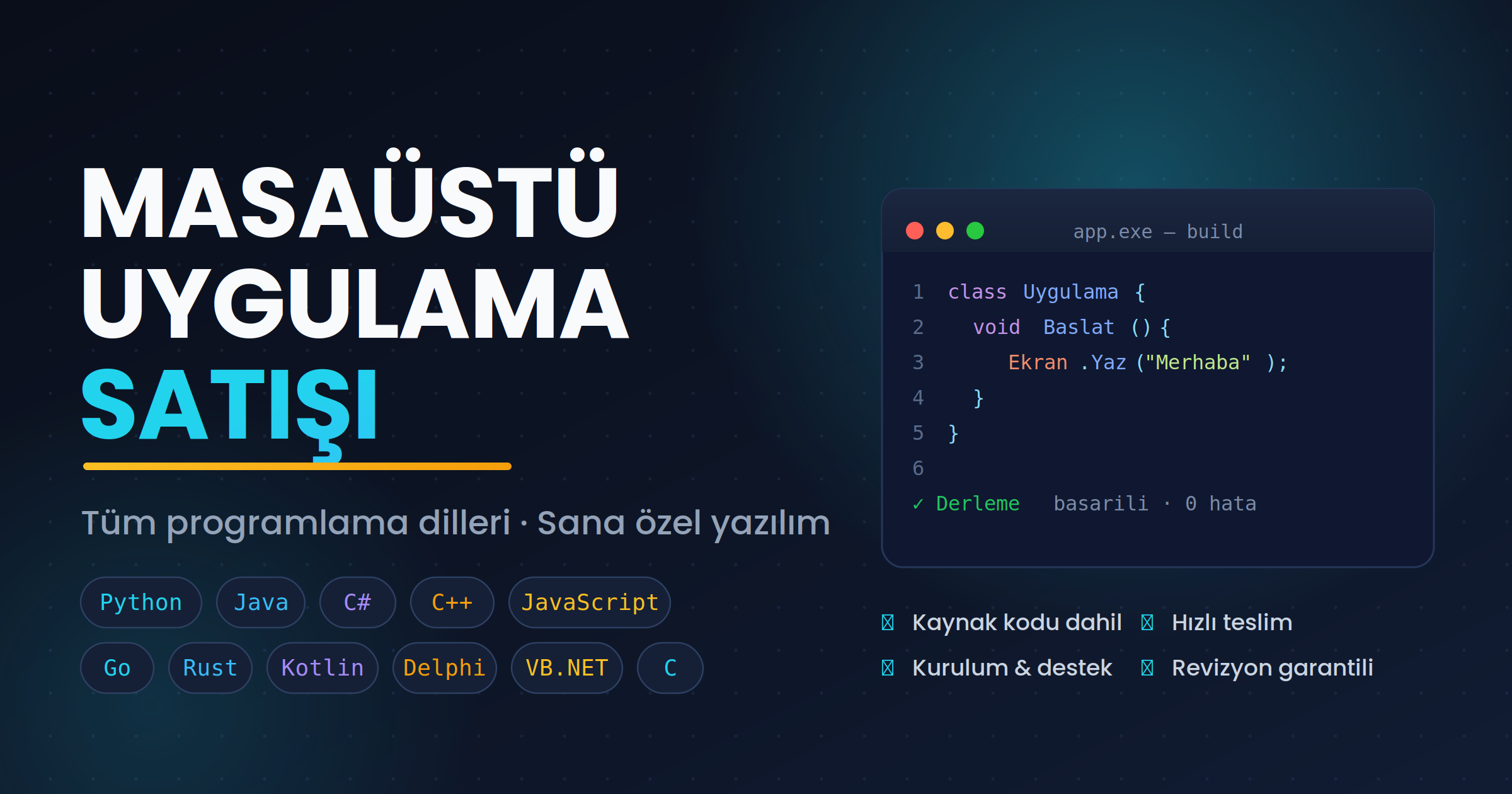 Masaüstü Uygulama — Fiyat Teklifi