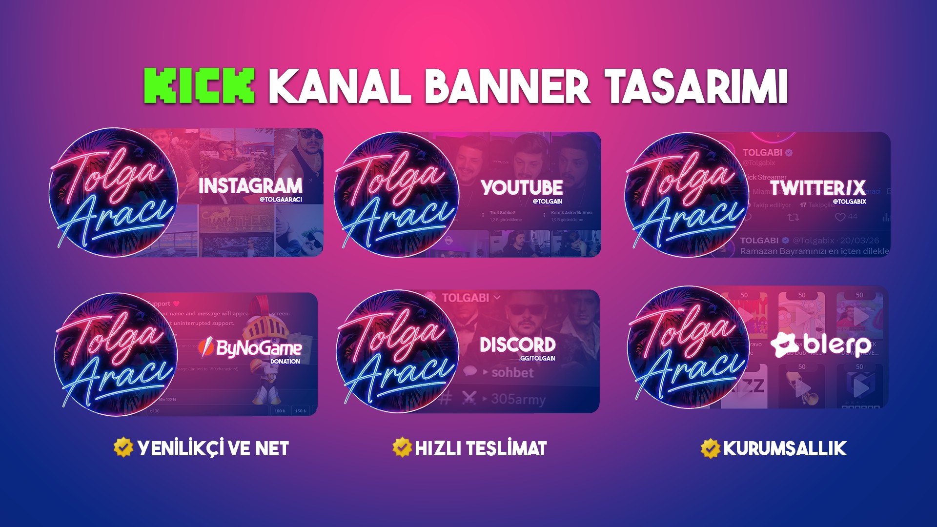 Kick Kanalı İçin Özel Banner Tasarım Paketi